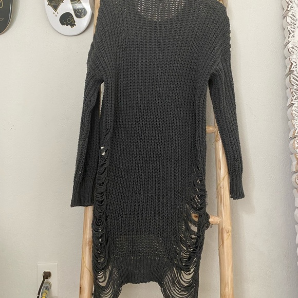 Distressed Sweater Dress - Picture 3 of 3